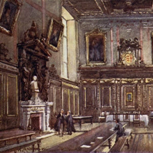 The Hall of Clare College (colour litho)