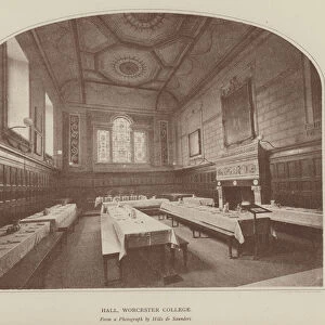 Hall, Worcester College (engraving)