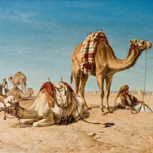 A Halt in the Desert, 1867 (oil on board)