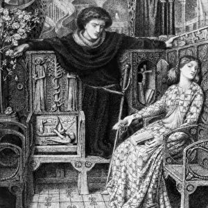 Hamlet and Ophelia, 1858 (pen & ink on paper)