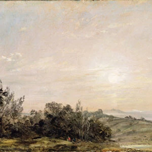 Hampstead Heath, looking towards Harrow, 1821-22 (oil on paper laid on canvas)