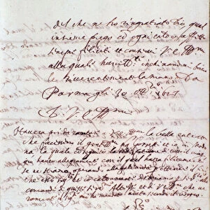 Handwritten letter by Claudio Monteverdi (1567-1643)