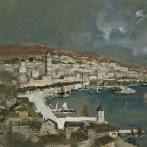 The Harbour of Split, Croatia (w / c and gouache)