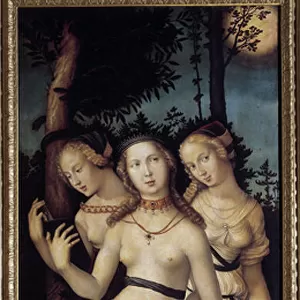 Harmony or the three graces. Painting by Grien Hans Baldung (1484-1545) Ec. All. 1547