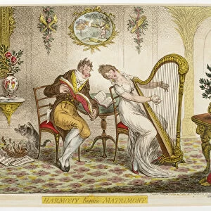 Harmony before Matrimony, published 1805 (coloured engraving)