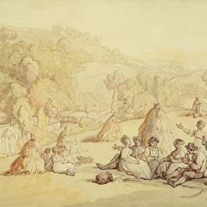 Harvesters Resting in a Corn Field, c. 1805-10 (pen & ink with wash on paper)