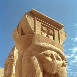 Hathor-headed column, from the Chapel of Hathor, Temple of Hatshepsut, New Kingdom, c