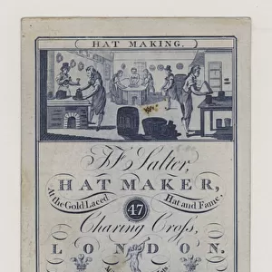 Hatters, Salter, trade card (engraving)