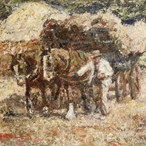 The Hay Wagon (oil on canvas)