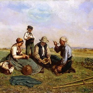 The Haymakers Lunch, 1857 (oil on canvas)