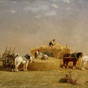 Haymaking, 1858 (oil on panel)