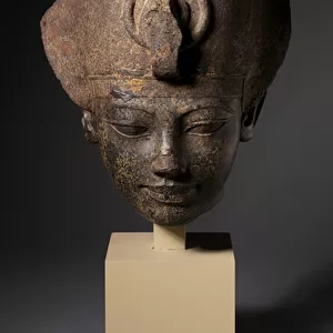 Head of Amenhotep III Wearing the Blue Crown, c. 1391-1353 BC (granodiorite)