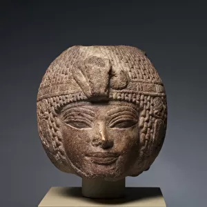 Head of Amenhotep III Wearing the Round Wig, c. 1391-1353 BC (brown quartzite)