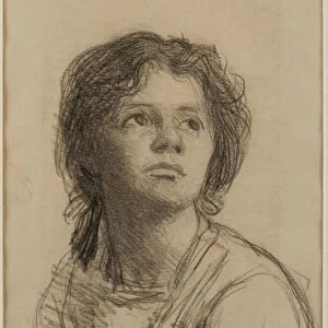 Head and Shoulders of a Young Woman (pencil on paper)