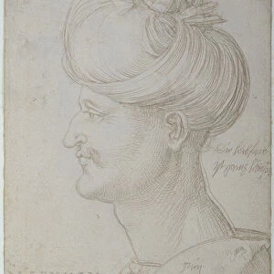 Head of Suleyman the Magnificent (1494-1566) 1526 (silverpoint on paper)