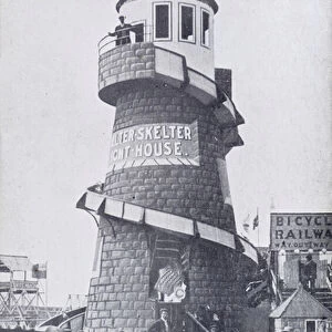 The Helter-Skelter Lighthouse, Southport (b / w photo)