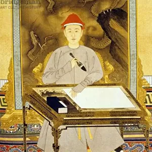 Heng Tsu or Kangxi, Emperor of China at his Writing Desk