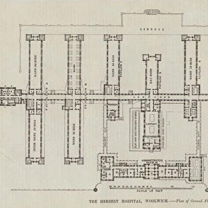 The Herbert Hospital, Woolwich, Plan of Ground Floor (engraving)