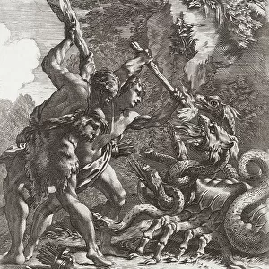 Hercules and the Hydra. (print)
