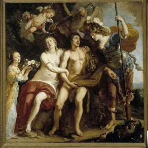 Hercules, Omphale and Minerva, 17th century (oil on canvas)