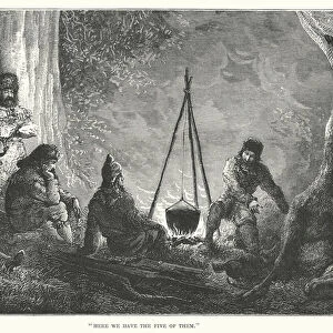 "Here we have the five of them"(engraving)