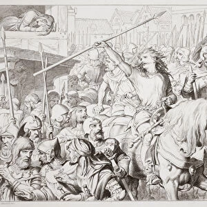 How Hereward turned Berserker, illustration from Hereward the Great by Charles Kingsley
