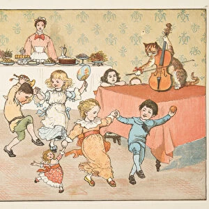 Hey, diddle, diddle, from The Hey Diddle Diddle Picture Book, pub. 1882 (colour engraving)