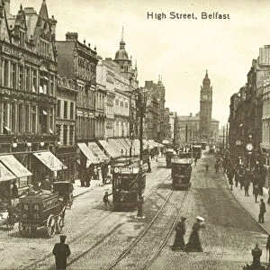 High Street, Belfast, Northern Ireland (b / w photo)