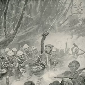 The Highland Charge at the Battle of Amoaful (litho)