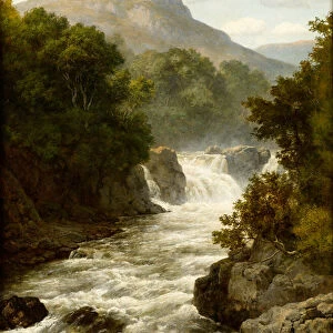 Highland Falls, Scotland (oil on canvas)