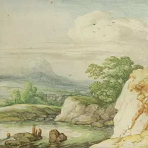 Hikers in the Highlands, c. 1655 (w / c on paper)