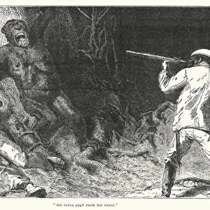 "His rifle torn from his grasp"(engraving)