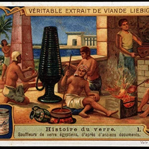 History of glass: Egyptian glass blowers, based on ancient documents