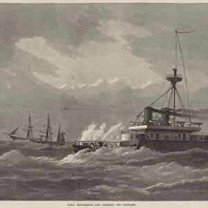 HMS Devastation and Valorous off Portland (engraving)