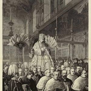His Holiness Pope Leo XIII in the Sistine Chapel on the Anniversary of His Coronation (engraving)