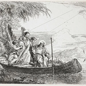 The Holy Family Entering the Boat from The Flight into Egypt, 1750-1753