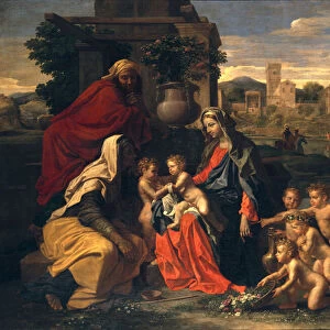 The Holy Family with the Infant St. John the Baptist and St. Elizabeth (oil on canavs)