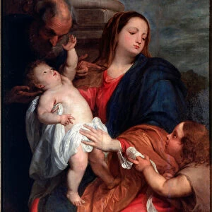 The Holy Family Painting by Antonie Van Dyck (1599-1641) 1621-1625 approx. Sun