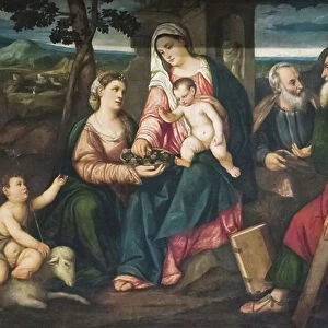 Holy Family with Saints (oil on canvas)