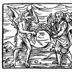 Homage to the Devil, copy of an illustration from Compendium Maleticarum