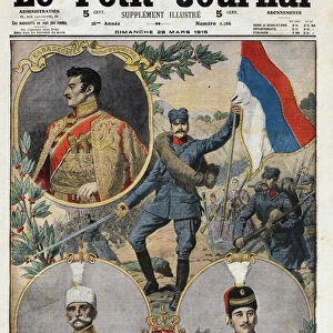 Homage of France to its Serbian Heroic engraving in "Le Petit Journal"
