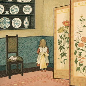 Home Life: Child in the Dunce Corner, 1881 (chromolithograph)