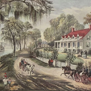 A Home On The Mississippi, pub. 1871, Currier & Ives (colour litho)
