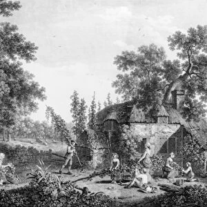 The Hop Pickers, etched by Francis Vivares, 1760 (etching)