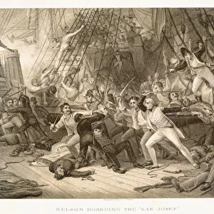 Horatio Nelson boarding the San Josef at the Battle of Cape St Vincent