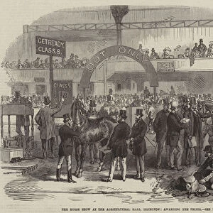 The Horse Show at the Agricultural Hall, Islington, awarding the Prizes (engraving)