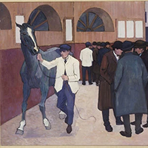 Horse Dealers at the Barbican, 1918 (oil on canvas)
