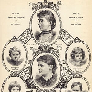 HRH the Duchess of Connaught and HRH the Duchess of Albany, and their Children (engraving)