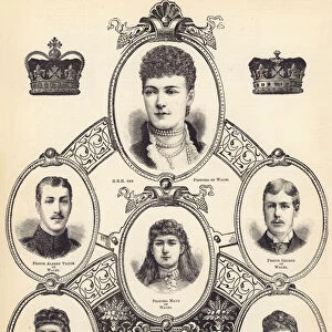 HRH the Princess of Wales, and her Children (engraving)