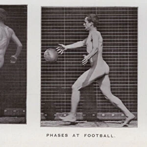 The Human Figure in Motion: Phases at football (b / w photo)